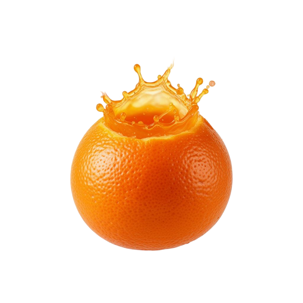 Fresh sliced orange with juice splash — visual metaphor for Orange Labs innovation